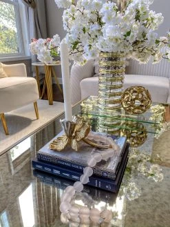 Gold/Silver Floral Candle Holder