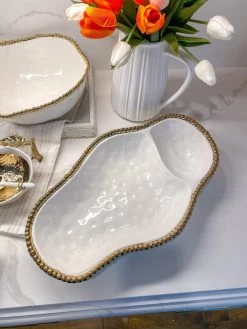 Gold And White Beaded Sectioned Serving Dish -Home Essentials Shop image 6a0ca91e 69ab 49ad 83e9 9c86086c9375 new