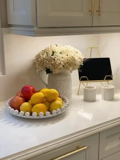 White Ceramic Beaded Tray