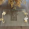 Large Glass Rectangular Tray With Intricately Detailed Gold Handles From The White Jeweled Flower Collection -Home Essentials Shop image 6ec2c606 55ae 4b30 8ef9 60732927a502 new 1