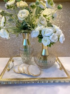 Large Rectangular Marble Tray With Gold Metal Handles And Gold Ruffle Border -Home Essentials Shop image 72fed95d 4b1d 49da bf9f 5ef227033d46 new 1