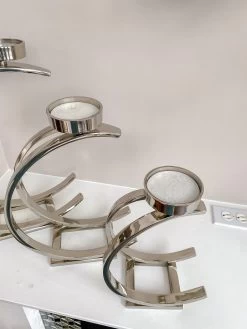 Silver Semi-Circle W/ Marble Top Candle Holder (3 Sizes) -Home Essentials Shop image 752fe4aa 7065 4157 89ea 379f9dc658db new