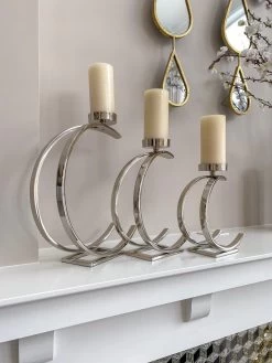 Silver Semi-Circle W/ Marble Top Candle Holder (3 Sizes) -Home Essentials Shop image 7894682b 66ab 4afe bc79 2cd4999a835d new