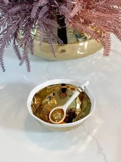 Gold And White Snack Bowl And Spoon Set -Home Essentials Shop image 7c7d93b7 6f73 4fbb 9ad5 8a0c67b5a5f9 new