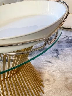 Oval Porcelain Serveware With Metal Base (2 Colors) -Home Essentials Shop image 7dd37959 cc57 43a7 8353 769d7551472d new