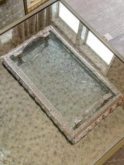 Glass Rectangle Tray With Silver Handles And Ruffled Edge -Home Essentials Shop image 80073060 6d88 482b b977 e1739146e926 new