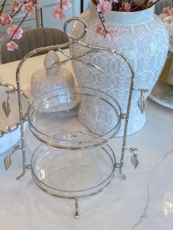 Two-Tiered Silver Leaf Serving Display -Home Essentials Shop image 804ef6ed 963a 4a16 a0c7 d1354403a8e6 new 1