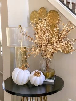 White Velvet Decorative Pumpkin With Gold Stem (2 Colors) -Home Essentials Shop image 812c5f47 e2f0 48f5 93c5 8ddb2a29b70d new