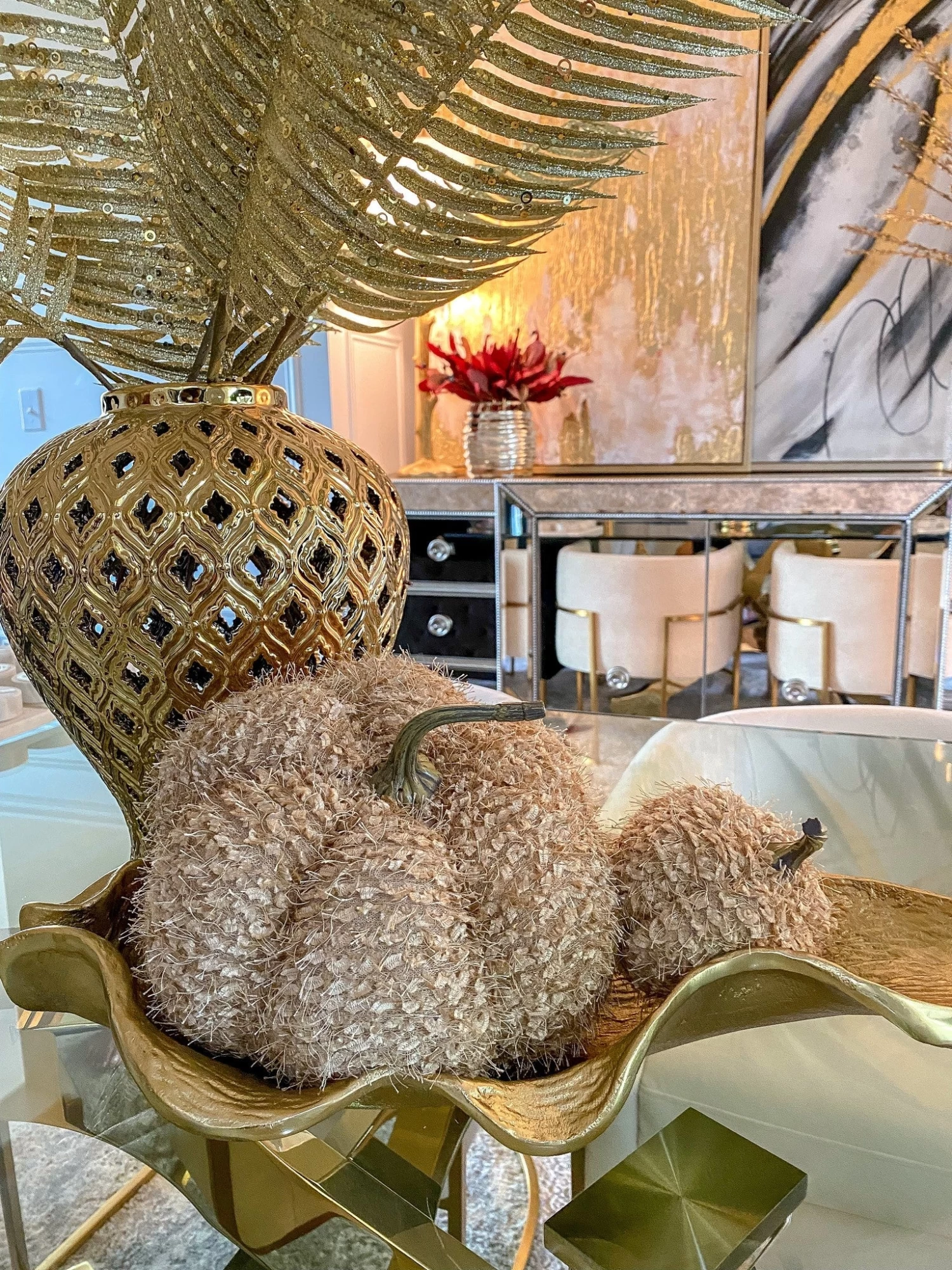 Beige Fringe Pumpkin (3 Sizes) 7 Beige Fringe Pumpkin (3 Sizes) - Image 5