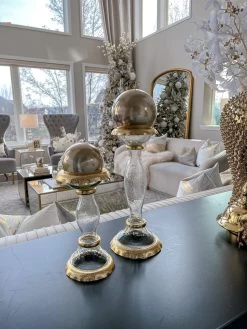 Glass Candle Holders With Gold Ruffle Detail (2 Sizes) 19 Glass Candle Holders With Gold Ruffle Detail (2 Sizes) -Home Essentials Shop image 85663045 5c03 47a8 9e7d fad12d5b382d new