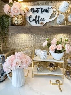 Two Tiered Marble Stand W/ Gold Frame -Home Essentials Shop image 868d5d7c 222e 4e29 876b 7c240ad288bf new