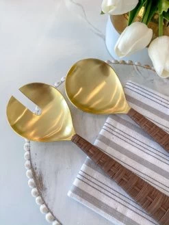 Gold Servers W/ Rattan Handle -Home Essentials Shop image 8c3dcafa b7c3 4e09 9557 483b98c18ad8 new 1