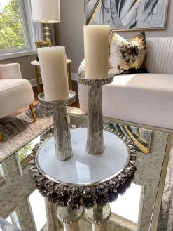 Silver Branch Pedestal Candle Holder (2 Sizes)