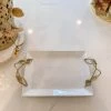 White Ceramic Tray With Gold Leaf Handles -Home Essentials Shop image 8c9c3743 3de4 49cc a098 48598c147d94 new