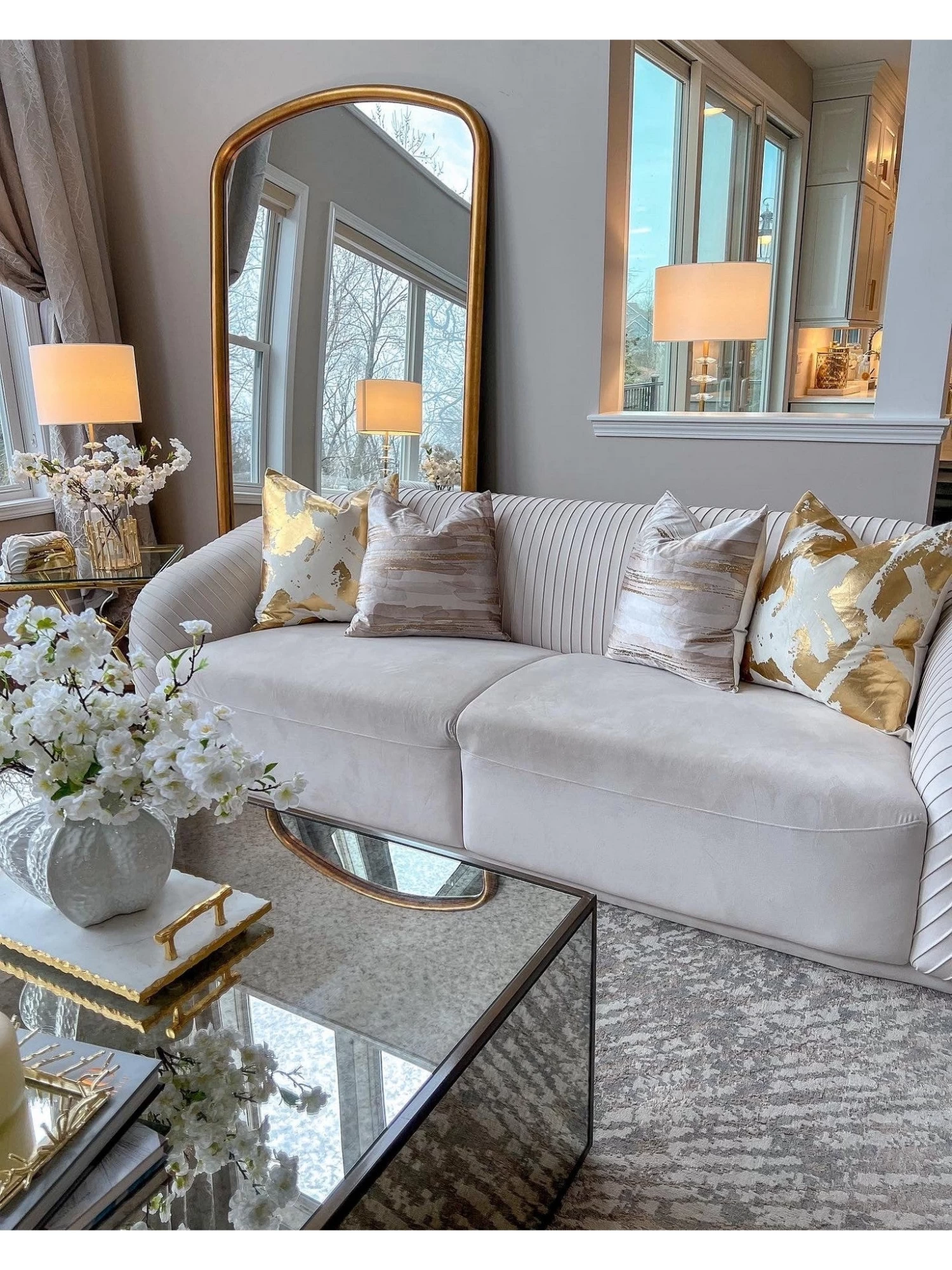 Elise Ivory And Gold Pillow - 20" X 20" 5 Elise Ivory And Gold Pillow - 20" X 20" - Image 3