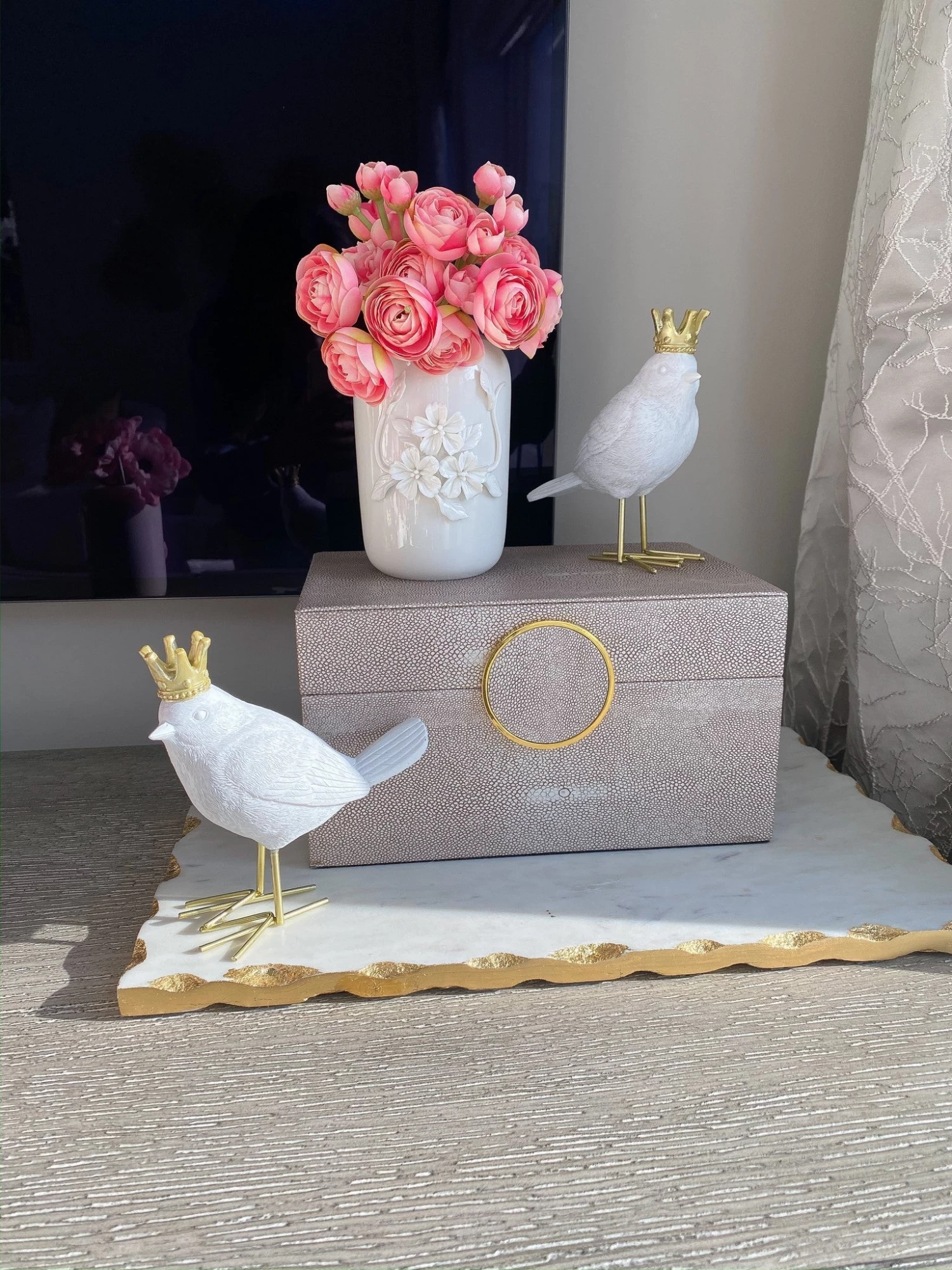 Mini White Vases W/ Floral Detail (Set Of 2) 4 Mini White Vases W/ Floral Detail (Set Of 2) - Image 2