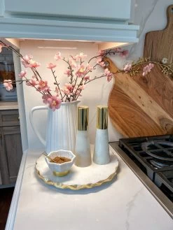 Set Of 2 Marble Salt & Pepper Shakers (2 Colors)