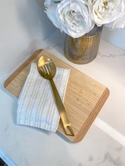 Matte Gold Slotted Serving Spoon