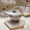 White And Gold Leaf Ornate Tea Pot -Home Essentials Shop image 9951cedc 8f99 4b0b bc0f 64e81fd33c79 new