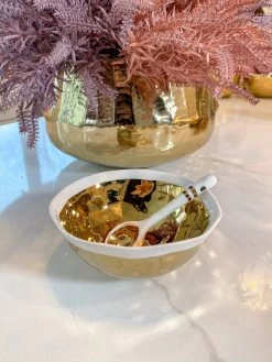 Gold And White Snack Bowl And Spoon Set -Home Essentials Shop image 99b1ebe7 8af0 47e7 ae55 3c4c3370b52c new