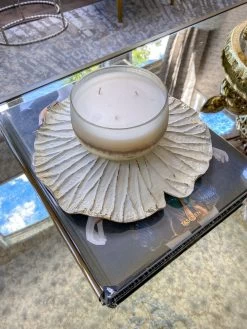 White Organic Lotus With Gold Edge