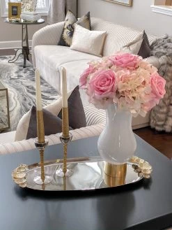 Silver Oval Tray With Gold Floral Handles -Home Essentials Shop image a3ee4bcf 7375 43a0 8db3 ae4f5081b7a9 new