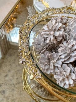 Jeweled Edge Bowl With Glass Insert (2 Colors) -Home Essentials Shop image ada428a4 6bf8 4be4 8699 abafe600bd95 new