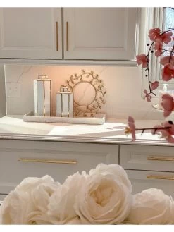 Gold And White Jar With Lid (2 Sizes)