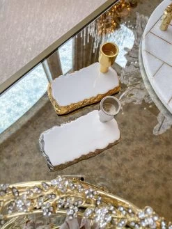 White Enameled Metal Candle Holder (2 Colors) -Home Essentials Shop image b34cee17 051d 49ef bfd3 3f49173c7f1c new