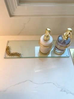 Glass Tray With Gold Metal Leaf Design From The Jasmine Collection -Home Essentials Shop image b60bcbf1 07c8 4e31 b923 30e0f62bbd0e new