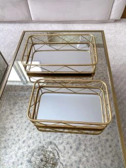 Set Of 2 Gold Mirrored Trays -Home Essentials Shop image b666b859 edeb 4314 8a6f 36cdd9751e60 new 1