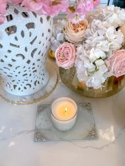 Glass Tray W/ Silver Corner Details And Swarovski Crystals -Home Essentials Shop image babaf7b8 6cbf 407b b5ea 3b1a5a1f2e7c new