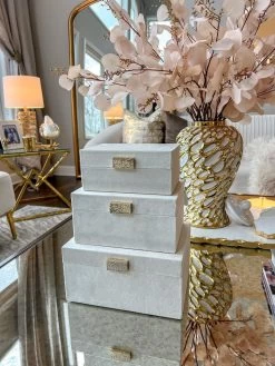 Set Of 3 Velvet Decorative Boxes (2 Colors)