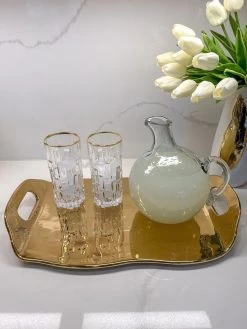 Gold Tray With Handles