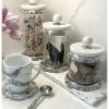 Marble & Silver Hammered Canisters