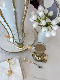 Gold & Silver Trivet/Coaster From The Hydrangea Collection -Home Essentials Shop image cc2b2019 3db6 4595 8cce d6141bdf4d2f new 1