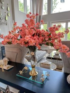 Large Rectangular Glass Trayfrom The Celine Flower Collection