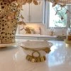 White Ceramic Bowl With Gold Leaf Details And Base (2 Sizes) -Home Essentials Shop image d53b41a5 a66a 4ba9 8c3a c5bf61f302e4 1 new