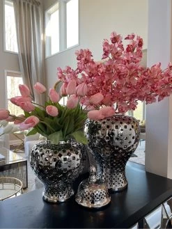 Silver Pierced Patterned Ginger Jar (2 Sizes) -Home Essentials Shop image d8bf44b4 eb30 48b9 a16e 69ee86044bb8 new