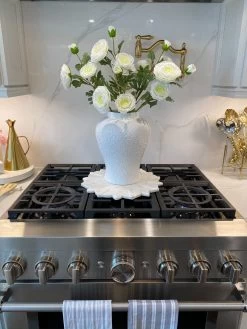 White Real-Touch Triple Bloom Stem