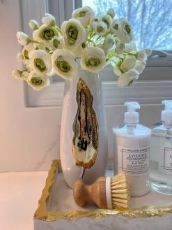 White Ceramic Vase With Gold Leaf Design (3 Sizes) -Home Essentials Shop image df9502ad df3e 490c ba1a 6c2efb4312ad new 1