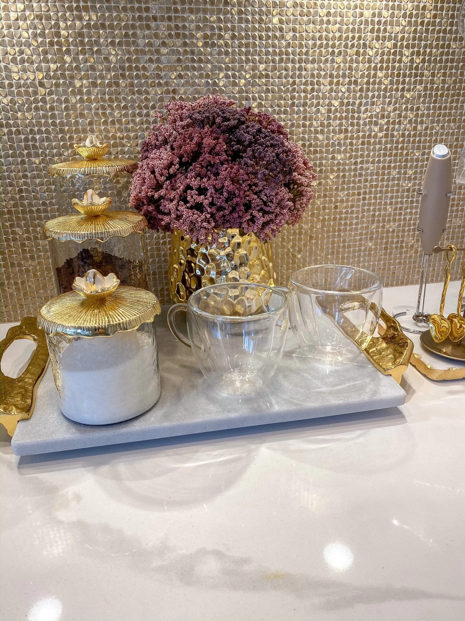 Marble Tray With Gold Lava Handles 12 Marble Tray With Gold Lava Handles - Image 10