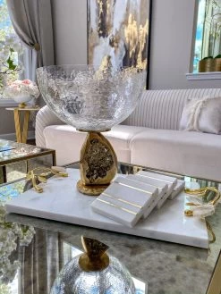 Gold Geode Base Pedestal Bowl