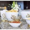 White Ceramic Bowl With Gold Textured Details (2 Sizes) " From Pops Of Color Home Collection" -Home Essentials Shop image e33913f8 9097 43a6 9fe5 13f5e5e8e7f3 new