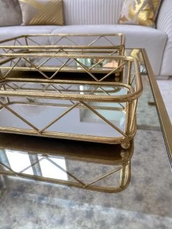 Set Of 2 Gold Mirrored Trays -Home Essentials Shop image ee8c0b20 9bb9 4c6f be4d 7f670cd4b7e0 new 1
