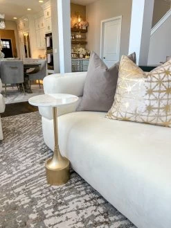 Gold Metal Accent Table With Marble Top -Home Essentials Shop image f20c4bef 710f 44d2 a13c 4feae159614a new