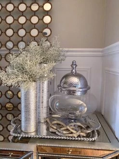 Oversized Silver Hammered Lid Apothecary Jar