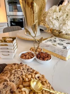 White Porcelain 3 Bowl Snack Dish