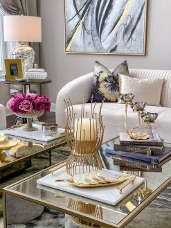 White Marble Tray With Gold Mosaic Handles -Home Essentials Shop image f43ebe65 f96b 4eaf 9c5e 1fdb98e078b3 1