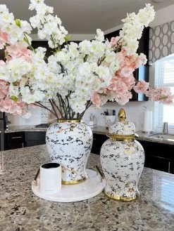 Gold & White Marble Print Ginger Jar "From Pops Of Color Home Collection" (2 Sizes) -Home Essentials Shop image f4b1ca7e e97d 4948 8648 f3cb1a5d3308 new